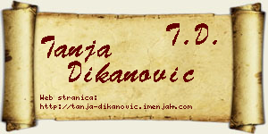 Tanja Dikanović vizit kartica